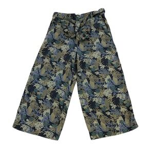Nicole Miller Wide Leg Boho Floral Cropped Pants Size XL